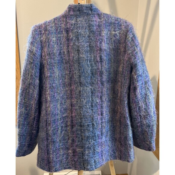 Jules Tournier Sz 6 Vtg Made France Purple Mohair Wool Linedz Mid Jacket Coat - Picture 2 of 11